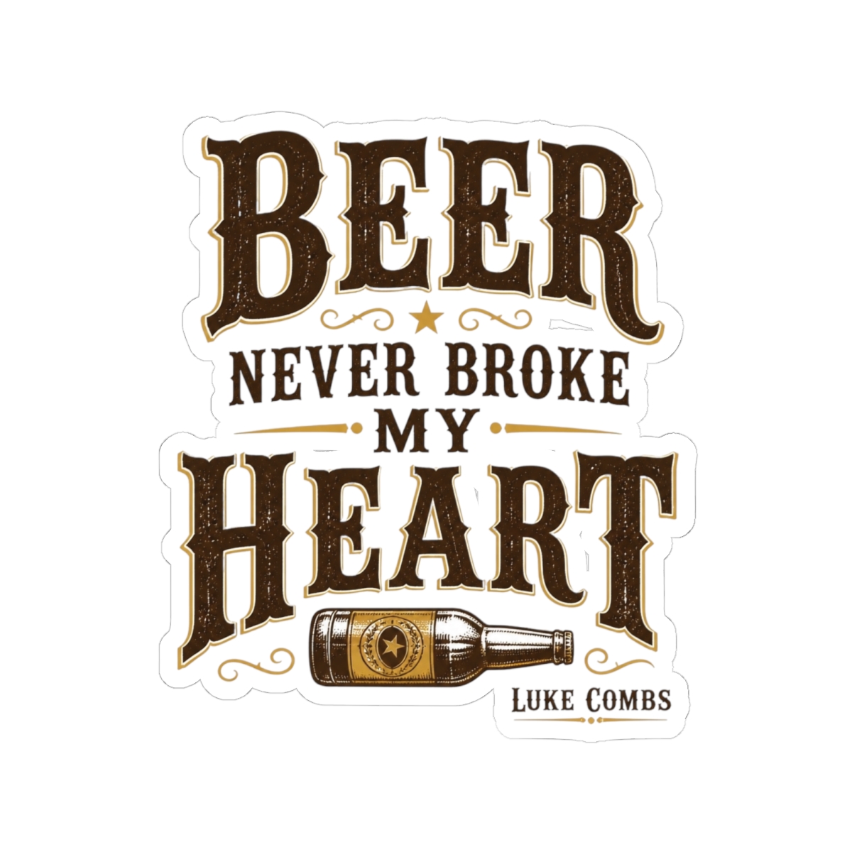 Luke Combs "Beer Never Broke My Heart" Sticker