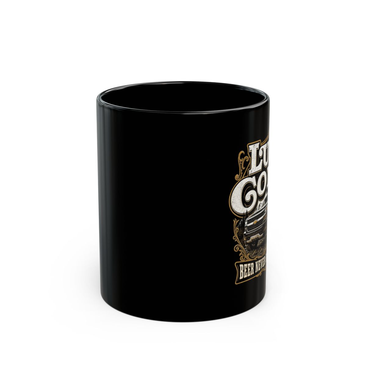 Luke Combs "Beer Never Broke My Heart" Black Mug - alternate angle 1, merchandise